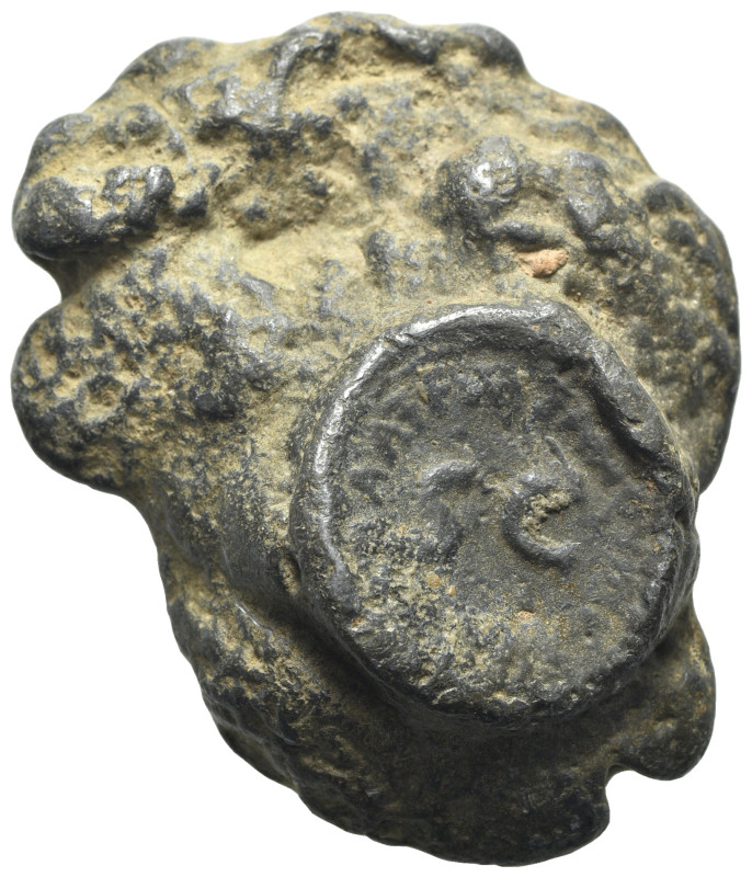 Augustus (27 BC-AD 14). Clump with nestled Æ As (60mm, 195.28g). Legend around l...