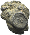 Augustus (27 BC-AD 14). Clump with nestled Æ As (60mm, 195.28g). Legend around large SC. Cf. RIC I 435 (for coin).