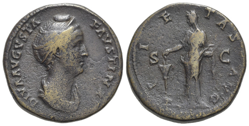 Diva Faustina Senior (died 140/1). Æ Sestertius (32mm, 22.83g, 12h). Rome, c. 14...