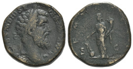 Didius Julianus (AD 193). Æ Sestertius (27mm, 21.83g, 6h). Rome. Laureate head r. R/ Fortuna, standing l., holding rudder set on globe and cornucopia....