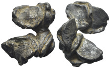 Clump of c. 10-12 Roman Imperial coins, Severan period, c. 2nd-3rd century AD (46x37mm, 47.61g).