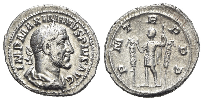 Maximinus I (235-238). AR Denarius (21mm, 3.34g, 6h). Rome, AD 235. Laureate, dr...