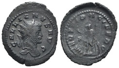 Gallienus (253-268). Antoninianus (26mm, 4.02g, 6h). Rome, 256-7. Radiate head r. R/ Mars standing l., holding olive branch, spear and shield; A to l....