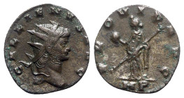 Gallienus (253-268). Antoninianus (20mm, 2.84g, 12h). Mediolanum, 260-8. Radiate head r. R/ Providentia standing l., holding globe and sceptre; MP. RI...
