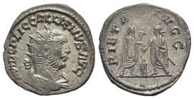 Gallienus (253-268). Antoninianus (21mm, 3.38g, 6h). Samosata, 256-260. Radiate, draped and cuirassed bust r. r/ Valerian and Gallienus standing facin...
