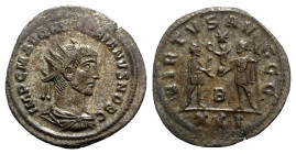 Numerian (283-284). Radiate (22mm, 3.11g, 6h). Antioch, AD 284. Radiate, draped and cuirassed bust r. R/ Emperor standing r., holding sceptre, receivi...