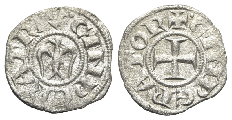 Italy, Sicily, Messina. Enrico VI (1191-1197). BI Denaro (16mm, 0.83g, 3h). Cros...