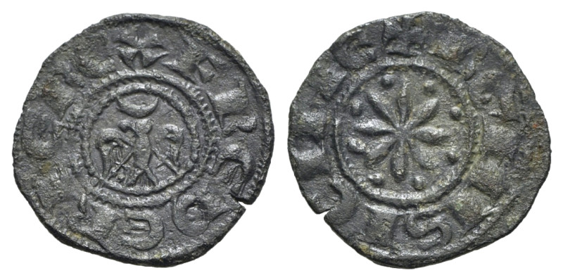 Italy, Sicily, Messina. Federico II (1197-1250). BI Denaro, c. AD 1214 (15mm, 0....