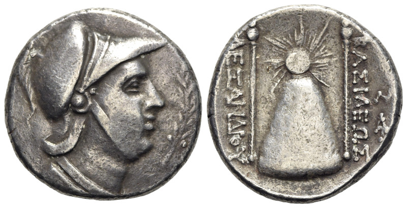 Fantasy Greek AR Tetradrachm in the name of Alexander (30mm, 18.94g, 2h). Helmet...