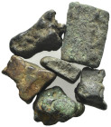 Lot of 6 Roman Republican Aes Rude, 8th-3rd centuries BC. Lot sold as is, no return