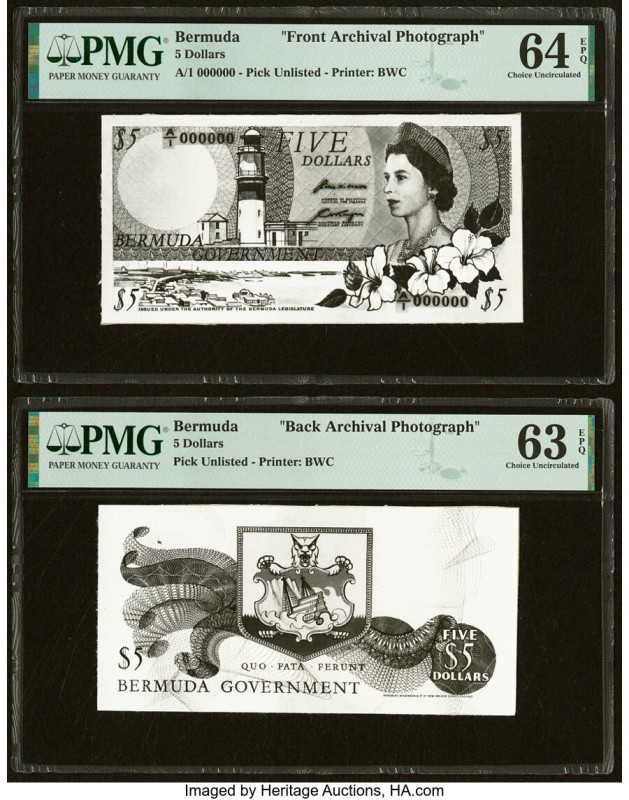 Bahamas Bahamas Government 5 Dollars ND Pick Unlisted Front and Back Archival Ph...