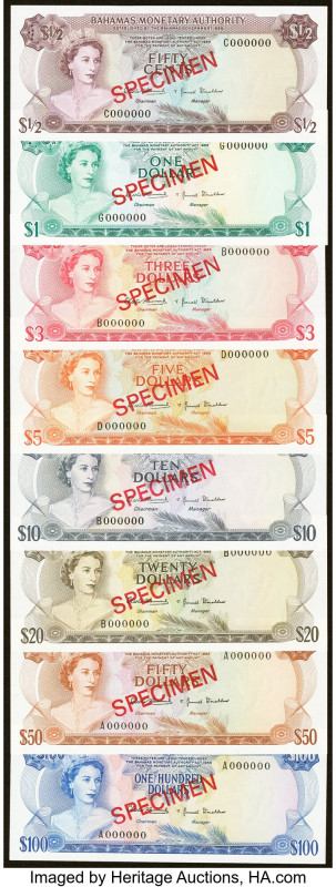Bahamas Monetary Authority 1/2; 1; 3; 5; 10; 20; 50; 100 Dollar/s 1968 Pick 26s;...
