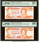 Bahamas Central Bank 5 Dollars 1974 (ND 1984) Pick 45a; 45b Two Examples PMG Gem Uncirculated 66 EPQ; Superb Gem Unc 67 EPQ. HID09801242017 © 2022 Her...