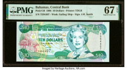 Bahamas Central Bank 10 Dollars 1996 Pick 59 PMG Superb Gem Unc 67 EPQ. HID09801242017 © 2022 Heritage Auctions | All Rights Reserved