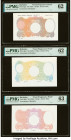 Barbados Government of Barbados 1 Dollar ND (1938) Pick 2pp1 (3); 2pp2 (3) Three Front and Three Back Progressive Proofs PMG Uncirculated 62 (2); Choi...