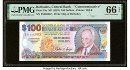 Barbados Central Bank 100 Dollars ND (1997) Pick 53a Commemorative PMG Gem Uncirculated 66 EPQ. HID09801242017 © 2022 Heritage Auctions | All Rights R...