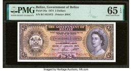Belize Government of Belize 2 Dollars 1.1.1974 Pick 34a PMG Gem Uncirculated 65 EPQ. HID09801242017 © 2022 Heritage Auctions | All Rights Reserved