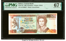 Belize Central Bank 20 Dollars 1.5.1990 Pick 55 PMG Superb Gem Unc 67 EPQ. HID09801242017 © 2022 Heritage Auctions | All Rights Reserved