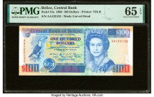 Belize Central Bank 100 Dollars 1.5.1990 Pick 57a PMG Gem Uncirculated 65 EPQ. HID09801242017 © 2022 Heritage Auctions | All Rights Reserved