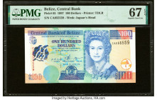 Belize Central Bank 100 Dollars 1.6.1997 Pick 65 PMG Superb Gem Unc 67 EPQ. Graded second highest on the PMG Population Report. HID09801242017 © 2022 ...