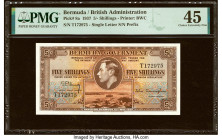 Bermuda Bermuda Government 5 Shillings 12.5.1937 Pick 8a PMG Choice Extremely Fine 45. A simply stunning note for the grade. The colors are rich, and ...