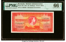 Bermuda Bermuda Government 10 Shillings 1.5.1957 Pick 19b PMG Gem Uncirculated 66 EPQ. HID09801242017 © 2022 Heritage Auctions | All Rights Reserved