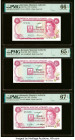 Bermuda Monetary Authority 5 Dollars (1978-1988) Pick 29a; 29b; 29d Three Examples PMG Gem Uncirculated 65 EPQ; Gem Uncirculated 66 EPQ; Superb Gem Un...