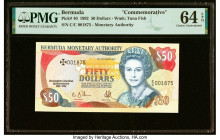 Bermuda Monetary Authority 50 Dollars 12.10.1992 Pick 40 Commemorative PMG Choice Uncirculated 64 EPQ. HID09801242017 © 2022 Heritage Auctions | All R...
