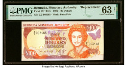 Bermuda Monetary Authority 100 Dollars 14.2.1996 Pick 45* RG5 Replacement PMG Choice Uncirculated 63 EPQ. HID09801242017 © 2022 Heritage Auctions | Al...