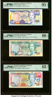 Low Serial Trio Bermuda Monetary Authority 10; 20; 50 Dollars 24.5.2000 Pick 52a; 53a; 54a Three Examples PMG Gem Uncirculated 65 EPQ (2); Gem Uncircu...