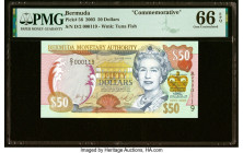 Low Serial Number 119 Bermuda Monetary Authority 50 Dollars 2.6.2003 Pick 56 Commemorative PMG Gem Uncirculated 66 EPQ. HID09801242017 © 2022 Heritage...