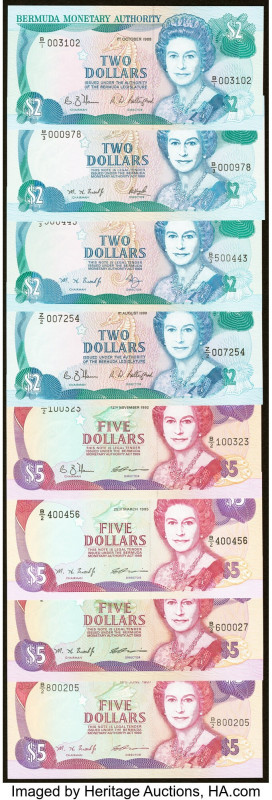 Bermuda Group of 8 Examples Crisp Uncirculated. This lot includes 1 Replacement....