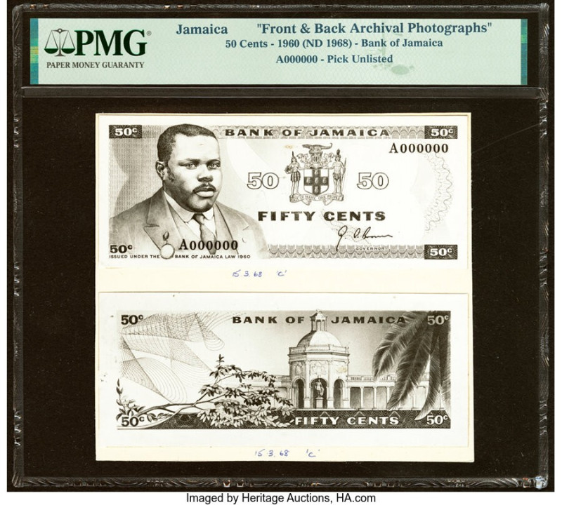 Jamaica Bank of Jamaica 50 Cents ND (ca. 1968) Pick Unlisted Front and Back Arch...