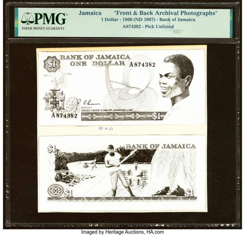 Jamaica Bank of Jamaica 1 Dollar ND (ca. 1967) Pick Unlisted Front and Back Arch...