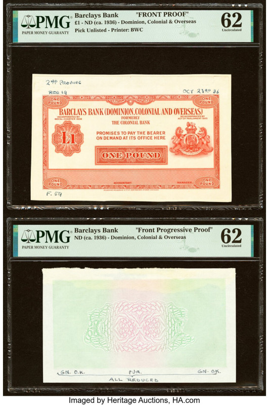 Barclays Bank Dominion, Colonial and Overseas 1 Pound (ca. 1936) Pick Unlisted F...