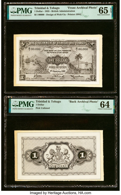 Trinidad & Tobago Government of Trinidad and Tobago 1 Dollar 1.1.1935 Design of ...