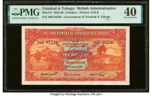 Trinidad & Tobago Government of Trinidad and Tobago 2 Dollars 1.1.1943 Pick 8 PMG Extremely Fine 40. Ink stamp and insect hole. HID09801242017 © 2022 ...