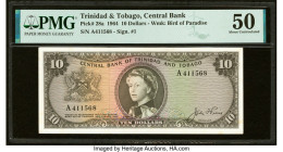 Trinidad & Tobago Central Bank of Trinidad and Tobago 10 Dollars 1964 Pick 28a PMG About Uncirculated 50. Minor stains. HID09801242017 © 2022 Heritage...