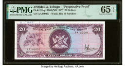 Trinidad & Tobago Central Bank of Trinidad and Tobago 20 Dollars 1964 (ND 1977) Pick 33pp Progressive Proof PMG Gem Uncirculated 65 EPQ. Printer's ann...