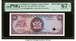 Trinidad & Tobago Central Bank of Trinidad and Tobago 20 Dollars 1964 (ND 1977) Pick 33s Specimen PMG Superb Gem Unc 67 EPQ. Tied as the highest grade...