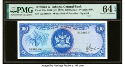 Trinidad & Tobago Central Bank of Trinidad and Tobago 100 Dollars 1964 (ND 1977) Pick 35a PMG Choice Uncirculated 64 EPQ. HID09801242017 © 2022 Herita...
