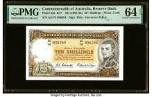 Australia Commonwealth Bank of Australia 10 Shillings ND (1961-65) Pick 33a R17 PMG Choice Uncirculated 64 EPQ. HID09801242017 © 2022 Heritage Auction...