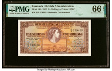 Bermuda Bermuda Government 5 Shillings 1.5.1957 Pick 18b PMG Gem Uncirculated 66 EPQ. HID09801242017 © 2022 Heritage Auctions | All Rights Reserved