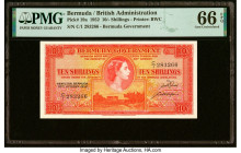 Bermuda British Administration 10 Shillings 20.10.1952 Pick 19a PMG Gem Uncirculated 66 EPQ. HID09801242017 © 2022 Heritage Auctions | All Rights Rese...