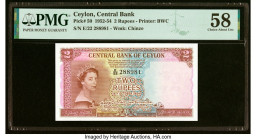 Ceylon Central Bank of Ceylon 2 Rupees 16.10.1954 Pick 50 PMG Choice About Unc 58. HID09801242017 © 2022 Heritage Auctions | All Rights Reserved