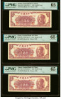 China Central Bank of China 100,000 Yuan 1949 Pick 421 S/M#C302-71 Three Consecutive Examples PMG Gem Uncirculated 65 EPQ (3). HID09801242017 © 2022 H...