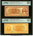 Costa Rica Banco Nacional de Costa Rica 5; 10 Colones 13.8.1947 Pick 209c; 210b Two Examples PMG Very Fine 20; Choice Fine 15. HID09801242017 © 2022 H...