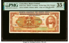 Costa Rica Banco Central de Costa Rica 5 Colones 6.12.1950 Pick 215a PMG Choice Very Fine 35 EPQ. HID09801242017 © 2022 Heritage Auctions | All Rights...