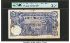 French Indochina Banque de l'Indo-Chine, Saigon 20 Piastres 1.8.1920 Pick 41 PMG Very Fine 25 Net. Tear and rust damage are noted. HID09801242017 © 20...