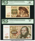 Germany Federal Republic Deutsche Bundesbank 50; 1000 Deutsche Marks 2.1.1960 Pick 21s; 24s Two Specimen PCGS Apparent Very Choice New 64; PCGS Choice...